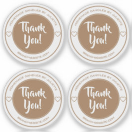 Transparante Kraft Heart Hartelijk dank voor stick Sticker