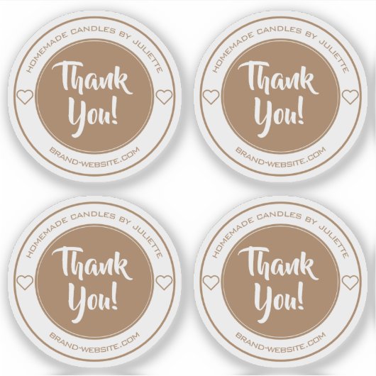 Transparante Kraft Heart Hartelijk dank voor stick Sticker (Voorkant)