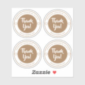 Transparante Kraft Heart Hartelijk dank voor stick Sticker (Vel)