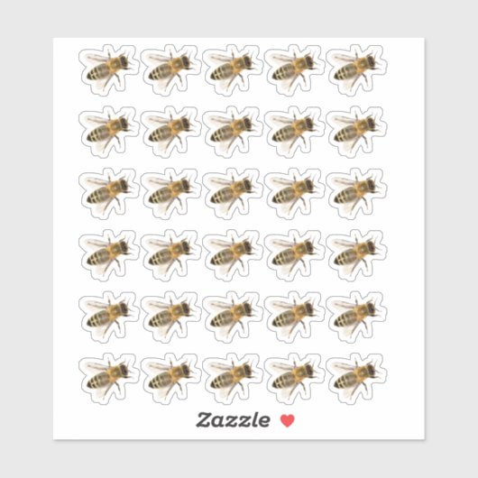 Transparante kruipende Honeybees Realistisch ticke Sticker (Vel)
