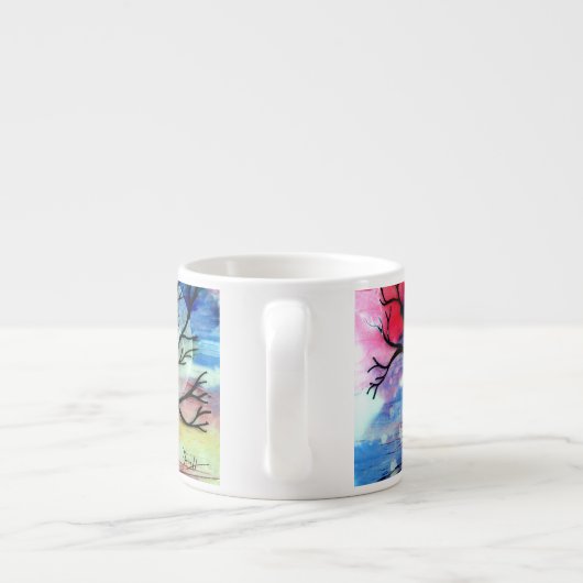 Transparante lagen structuur en inkt espresso kop (Achterkant)