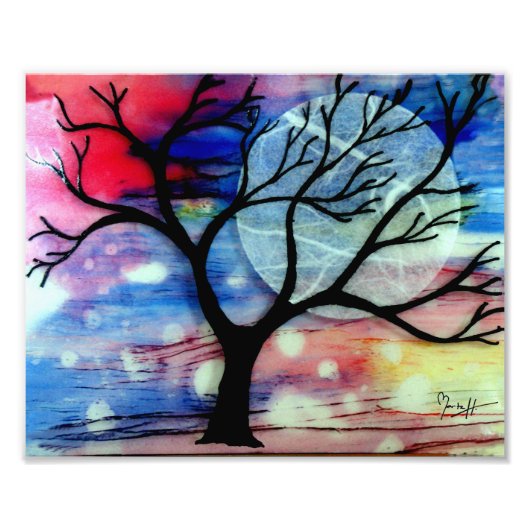 Transparante lagen structuur en inkt foto afdruk (Voorkant)