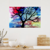 Transparante lagen structuur en inkt poster (Keuken)