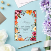 Transparante Levendige Bloemen Mexicaanse Fiesta H Acryl Uitnodigingen (Insitu (Huwelijk))