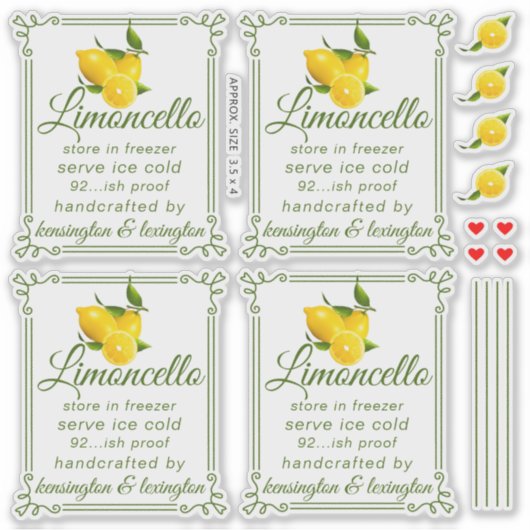 Transparante Limoncello prijs voor 4 labels (Voorkant)
