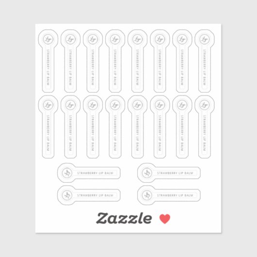 Transparante Lip Balm Veiligheidszegel Logo & Teks Sticker (Vel)