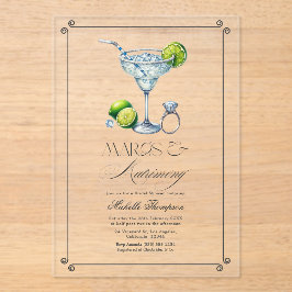 Transparante Margs & Huwelijksfeest Bruidsfeest Acryl Uitnodigingen