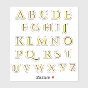 Transparante metalen inslag Gold Stick on Letters Sticker