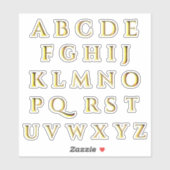 Transparante Metallic Effect Gouden Stok op Brieve Sticker (Vel)