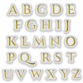 Transparante Metallic Effect Gouden Stok op Brieve Sticker (Voorkant)