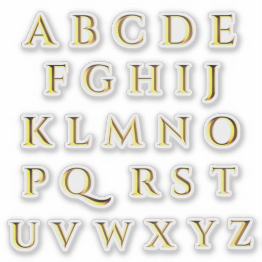 Transparante Metallic Effect Gouden Stok op Brieve Sticker (Voorkant)