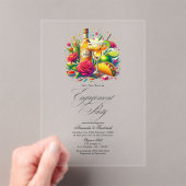 Transparante Mexicaanse Fiesta Engagement Party Acryl Uitnodigingen (Insitu (Draagbaar))