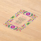 Transparante Mexicaanse Fiesta Folk Art Wedding Acryl Uitnodigingen (Laagn)