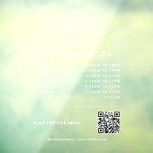 Transparante minimalistische Logo-openingstijden Q Raamsticker (Vel 3)