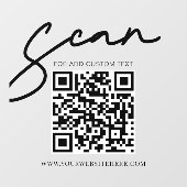 Transparante Minimalistische Moderne Zakelijke QR- Raamsticker (Vel)
