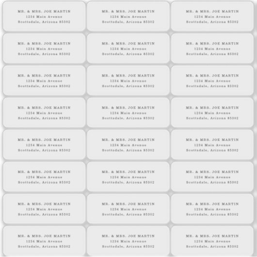 Transparante minimalistische retouradreslabels sticker (Voorkant)