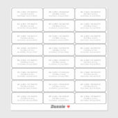 Transparante minimalistische retouradreslabels sticker (Vel)