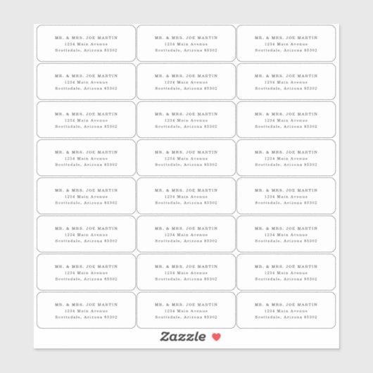 Transparante minimalistische retouradreslabels sticker (Vel)