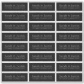 Transparante moderne bruiloft adreslabel sticker (Voorkant)