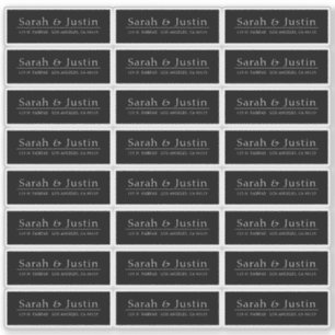 Transparante moderne bruiloft adreslabel sticker