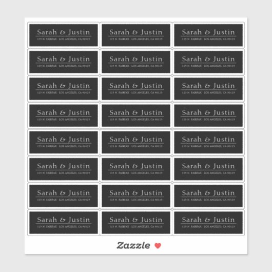 Transparante moderne bruiloft adreslabel sticker (Vel)