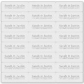 Transparante moderne bruiloft retour adres label (Voorkant)