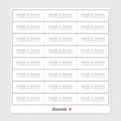 Transparante moderne bruiloft retour adres label (Vel)