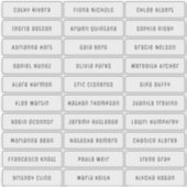 Transparante moderne chic gastnamen sticker (Voorkant)