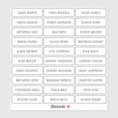 Transparante moderne chic gastnamen sticker (Vel)