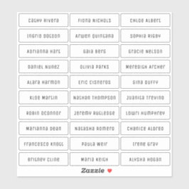 Transparante moderne chic gastnamen sticker