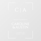 Transparante Moderne Initialen Bruiloft Welkomstbo Raamsticker (Vel)