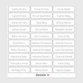 Transparante moderne minimalistische gastnamen sticker (Vel)