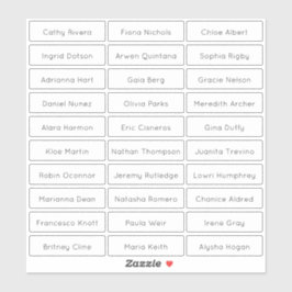 Transparante moderne minimalistische gastnamen sticker
