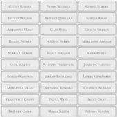 Transparante moderne minimalistische gastnamen sticker (Voorkant)