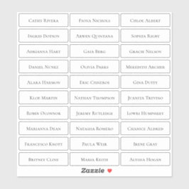 Transparante moderne minimalistische gastnamen sticker