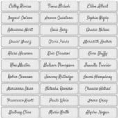 Transparante moderne scriptgastennamen sticker (Voorkant)