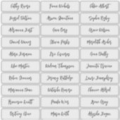 Transparante moderne scriptgastennamen sticker (Voorkant)