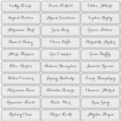 Transparante moderne scriptgastennamen sticker (Voorkant)