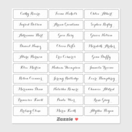 Transparante moderne scriptgastennamen sticker