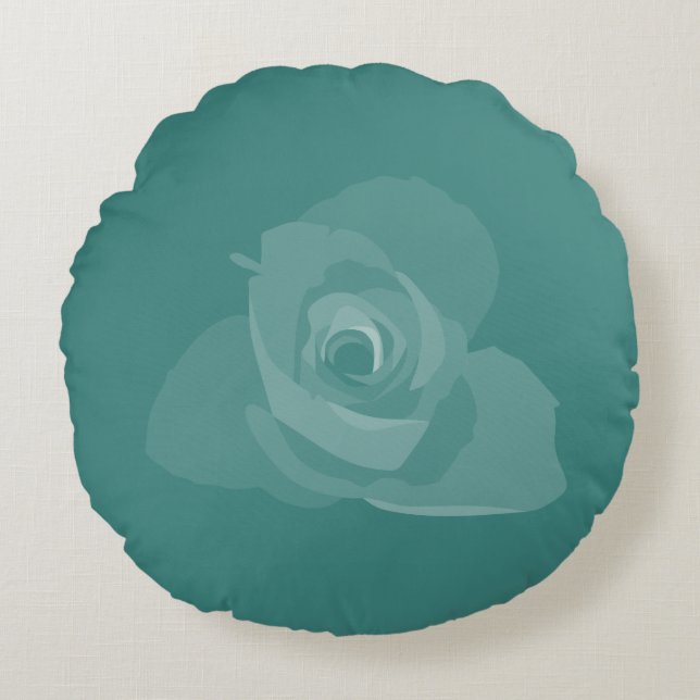 Transparante, moderne witte rozenkunst rond kussen (Voorkant)