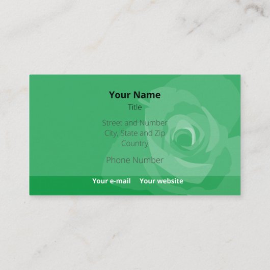 Transparante, moderne witte rozenkunst visitekaartje (Achterkant)