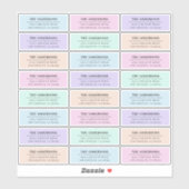 Transparante moderne zachte kleuren retouradres sticker (Vel)