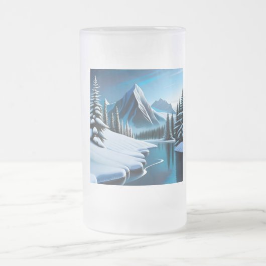 Transparante mok met een ijsstad als sticker (Center)