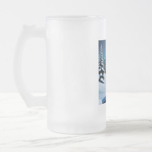 Transparante mok met een ijsstad als sticker (Links)