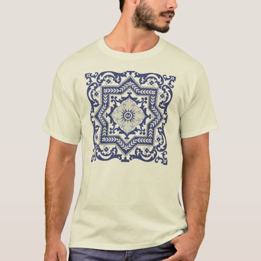 Transparante Monogram Azulejo Style-T-shirt T-shirt (Voorkant)