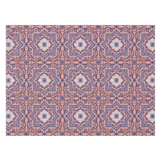 Transparante Monogram Azulejo Style Tablecloth Tafelkleed (Voorkant (Horizontaal))