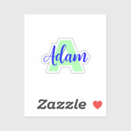 Transparante Monogram + Naam | Waterdichte Sticker