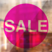 Transparante neonroze vensterverkoop Vinylkoeling Raamsticker (Vel 2)