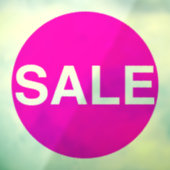 Transparante neonroze vensterverkoop Vinylkoeling Raamsticker (Vel 3)