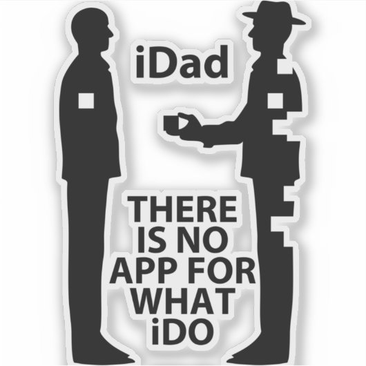 Transparante "NO APP 4 iDAD" Sticker (Voorkant)